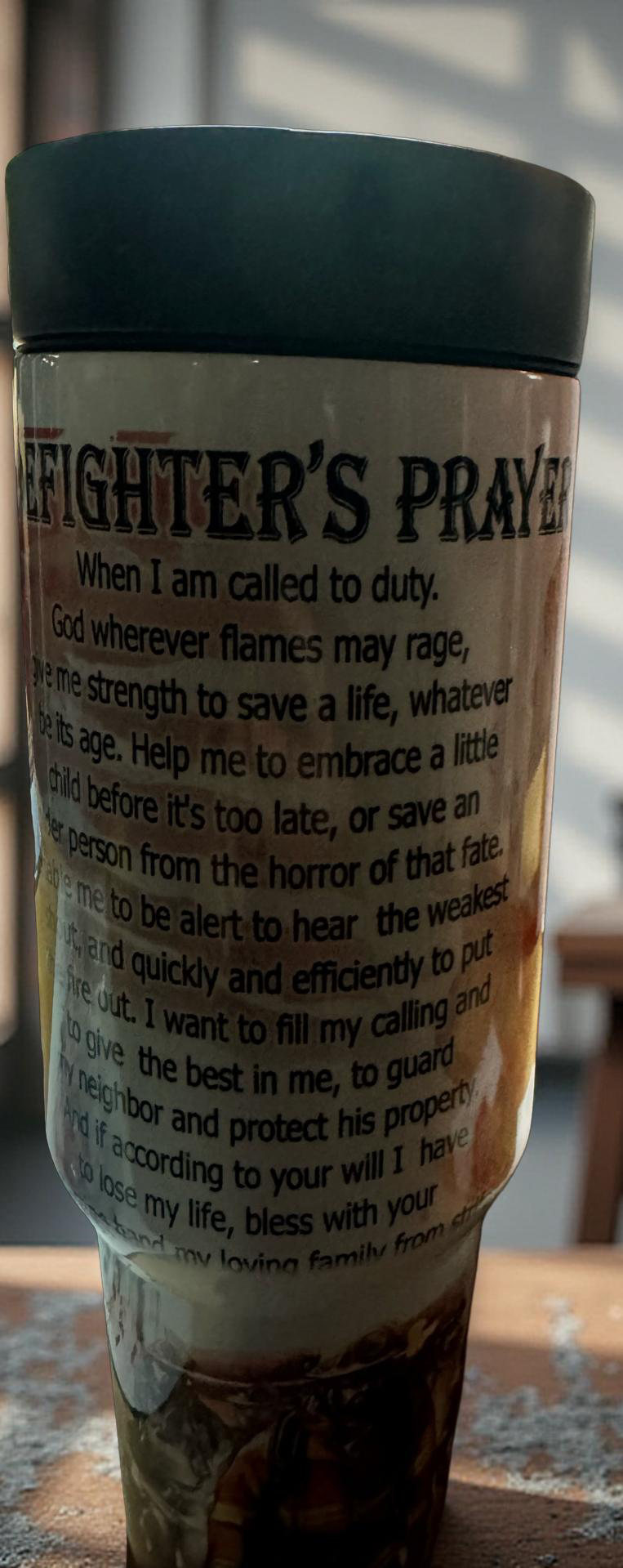 Firefighter prayer  40oz tumbler ￼